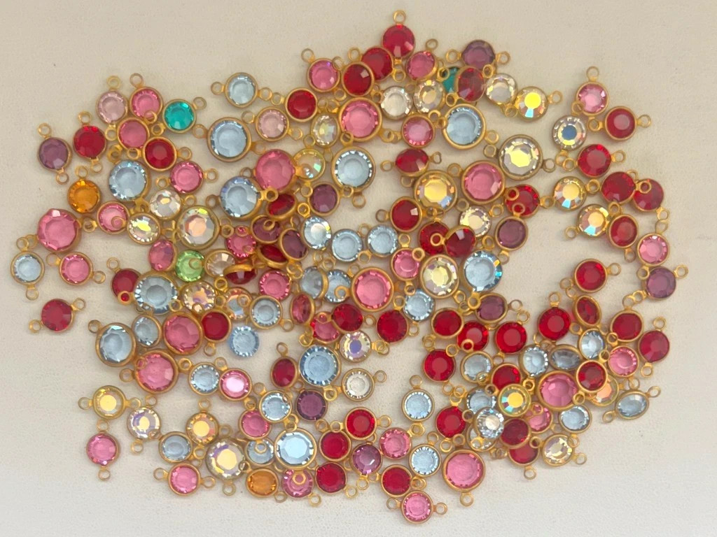 Vintage Swarovski Channel Connectors assorted colors 2 different sizes 125pcs