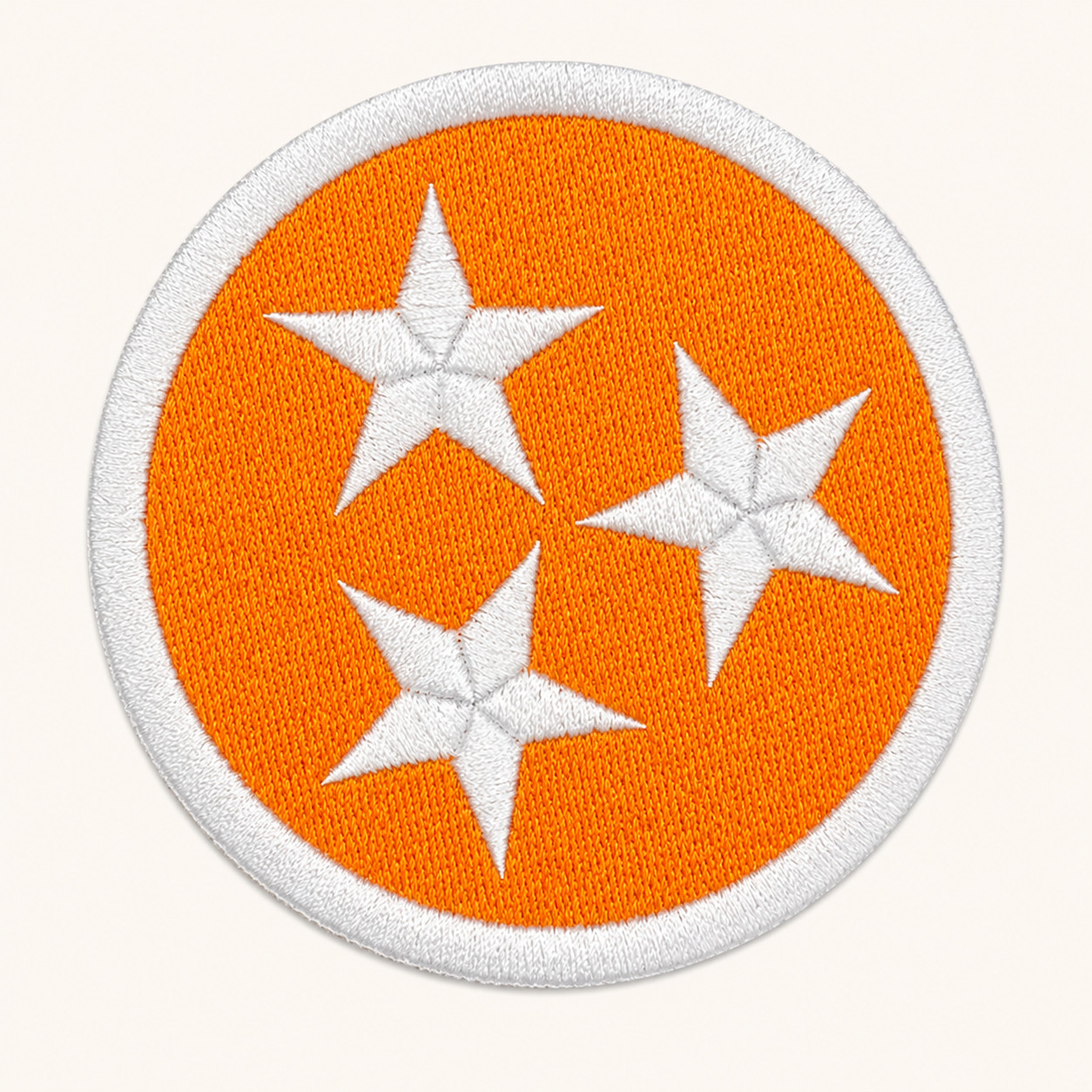 Tennessee Tri-Star Patch – 3.5in Iron-On Orange Applique for Jackets/Hats