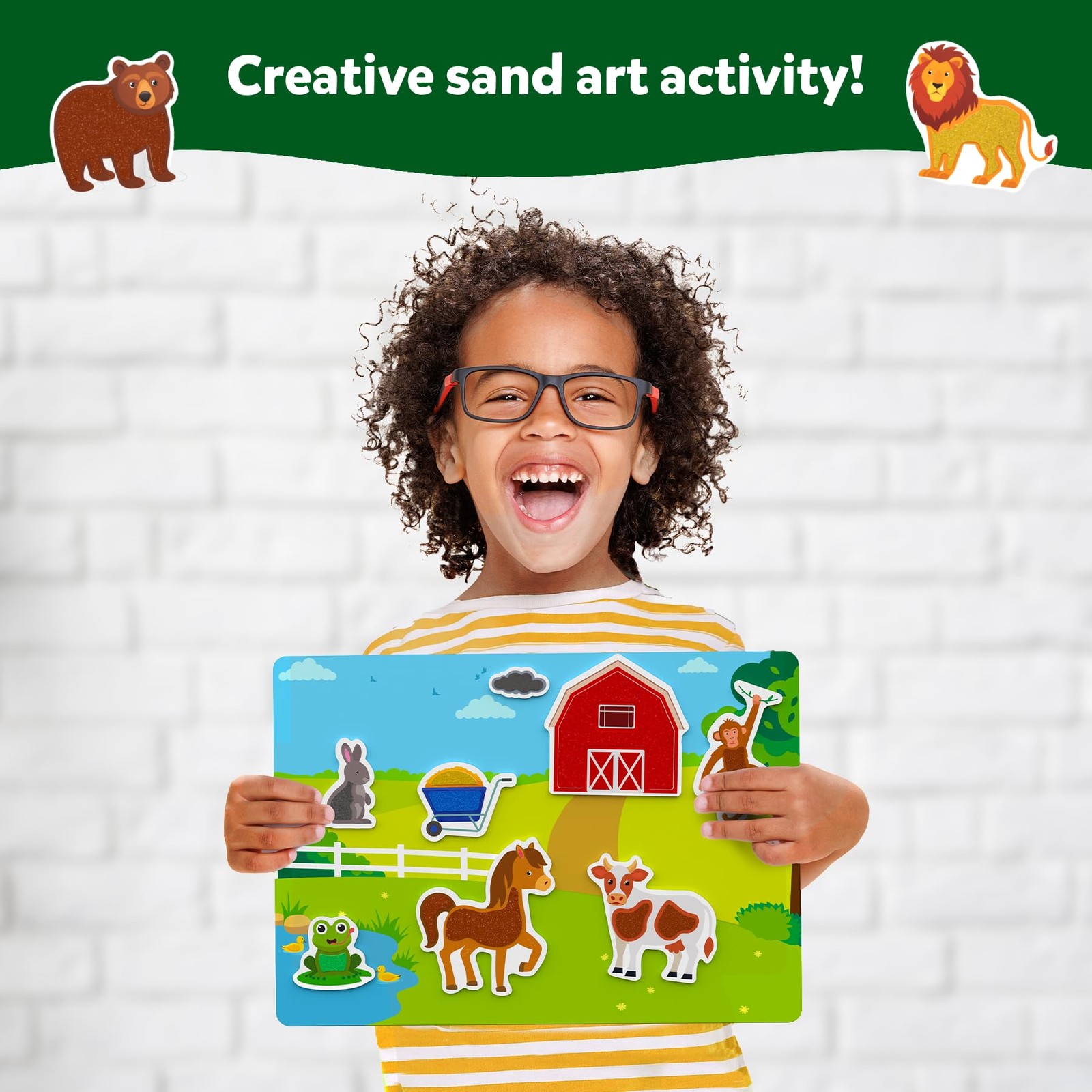 Sand Art Activity – Mess-Controlled DIY Animal Craft Kit with 50+ Colorful St…