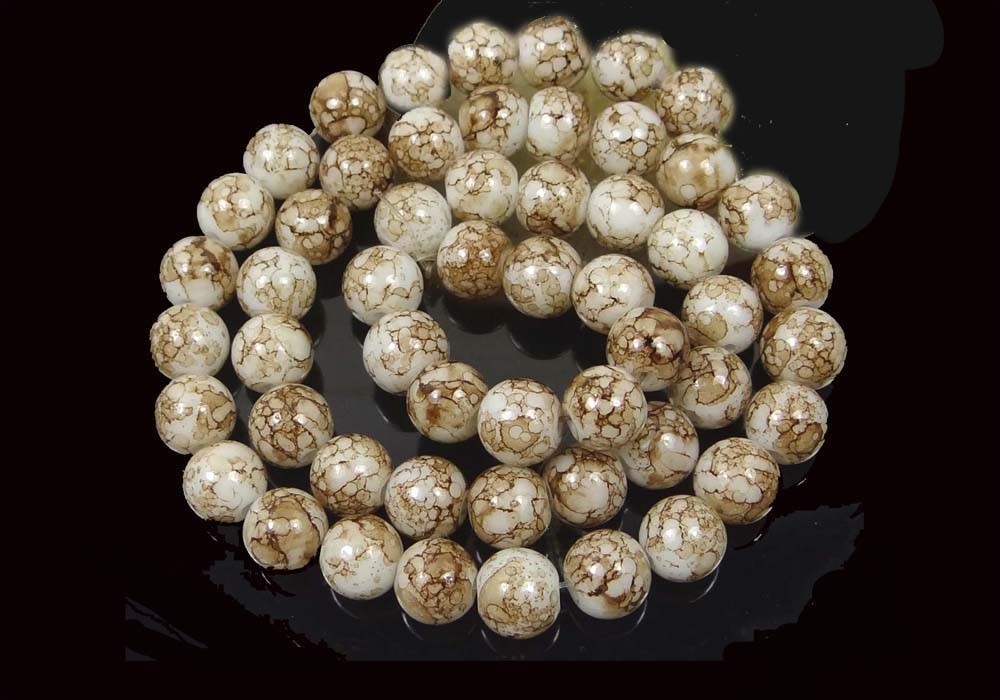 6mm Baking Varnish Glass Round Beads – Coffee Brown 16″