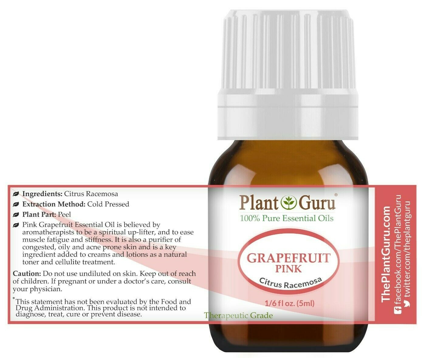 Citrus Essential Oil Set 6 – 5ml 100% Pure Natural Therapeutic Grade Oils, Blend
