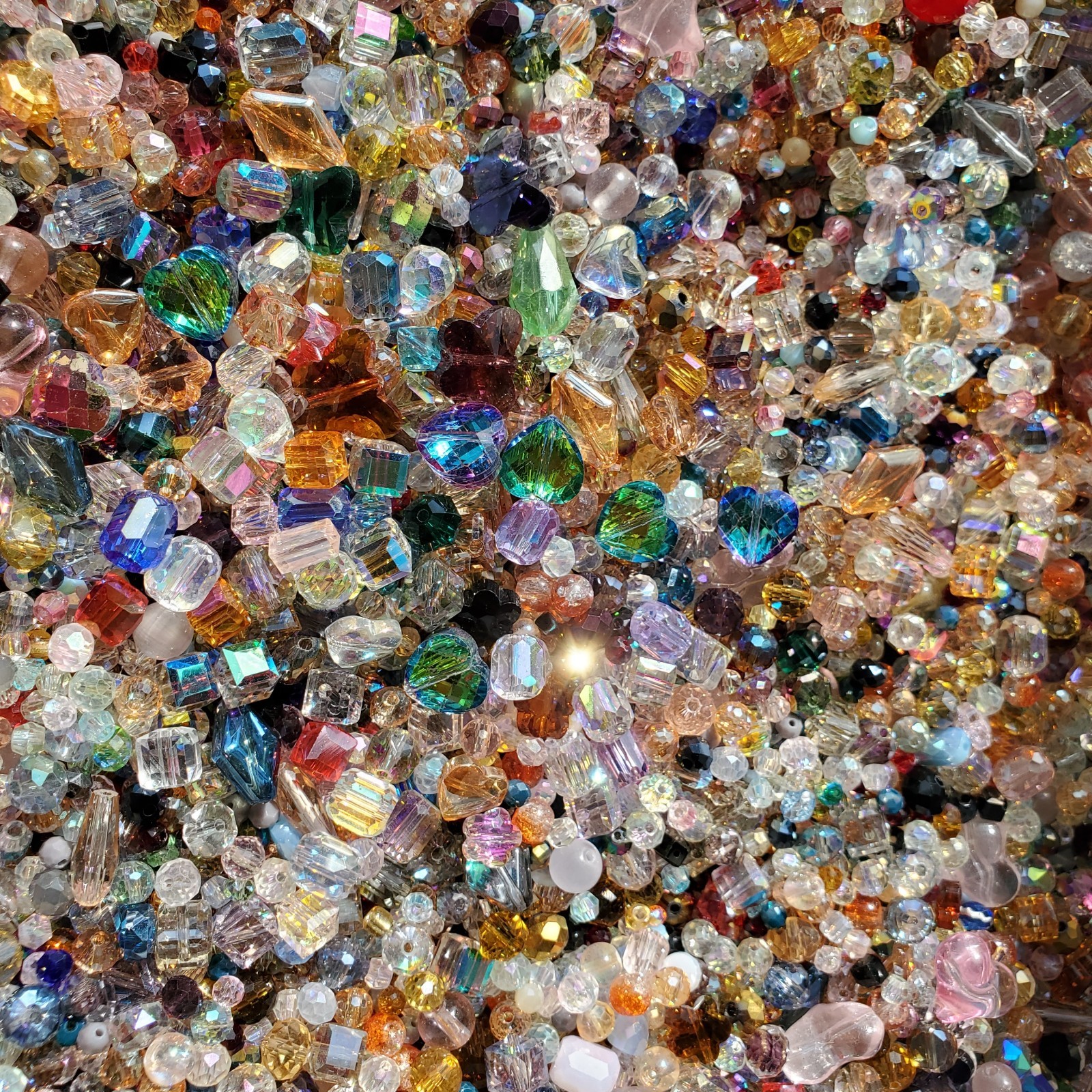 1000+ Glass Beads, 1 Lb. Loose Beads, Bulk Beads, Mix Shape Beads High Quality