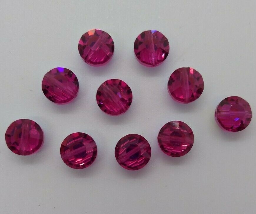 Factory Pack Swarovski Crystal Fuchsia AB 8mm Lentil 5100 Beads; 144 Beads