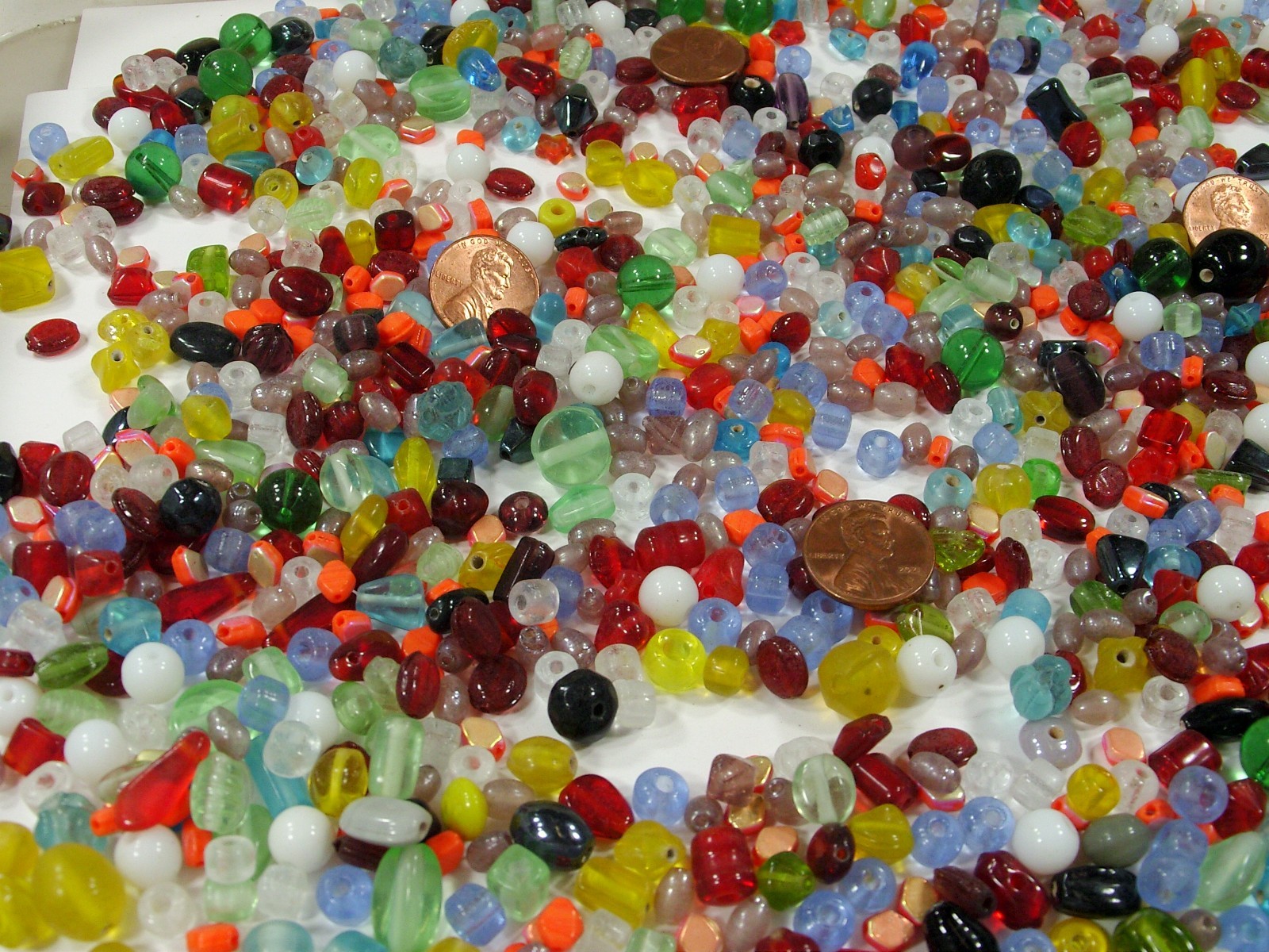 2 Pounds Assorted Shapes and Sizes India Handmade Multicolor Beads (TAG-98) ⭐