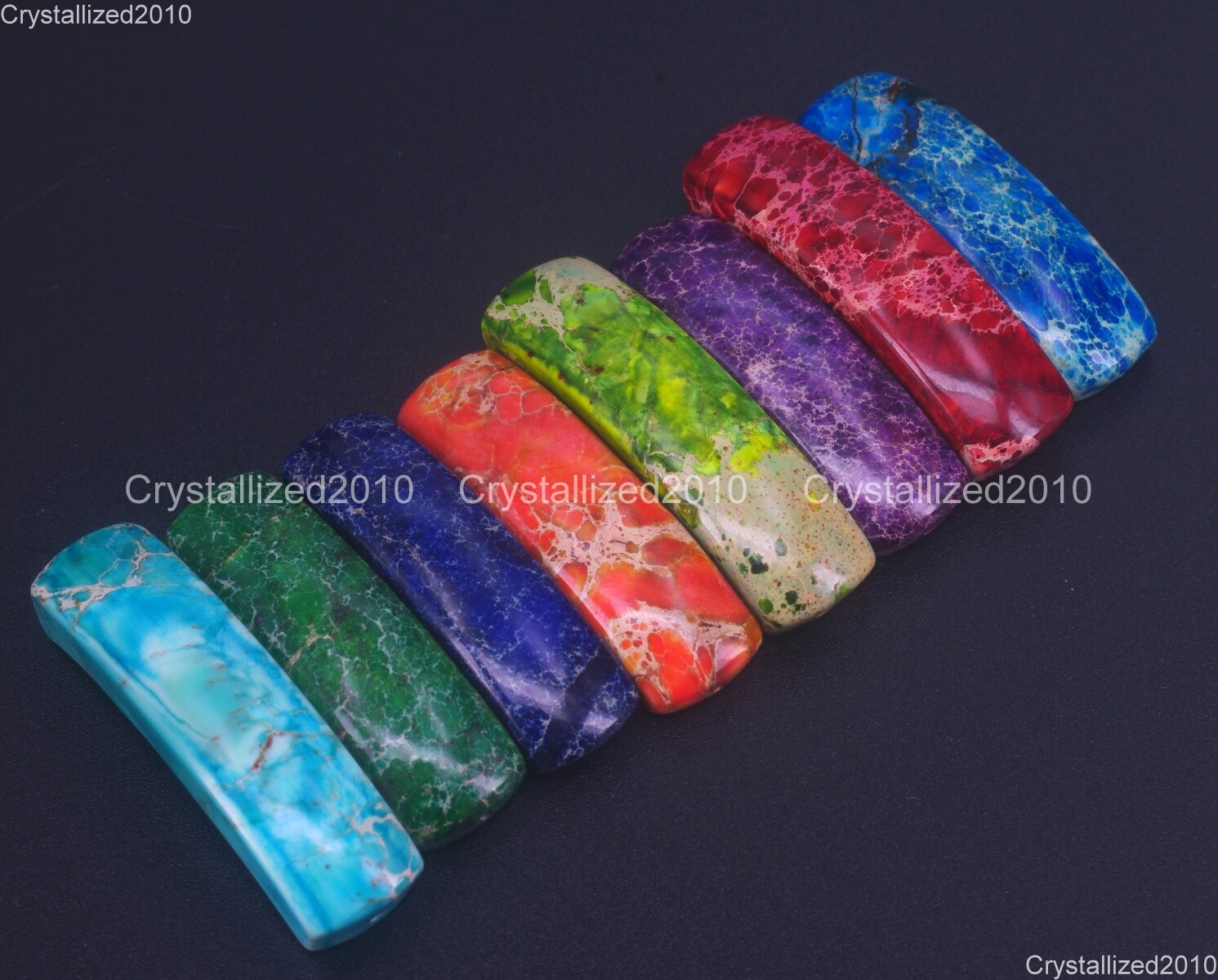 Natural Sea Sediment Jasper Gemstone Side Way Bar Bracelet Connector Charm Beads