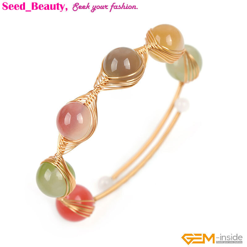 Handmade Adjustable Bracelet Gold Filled Chakras Stone Jewelry Christmas Gift