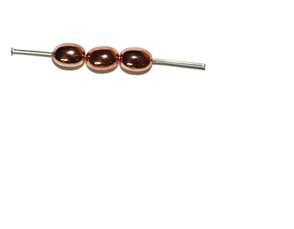 8mm Oval Melon Bright Copper Metalized Metallic Beads