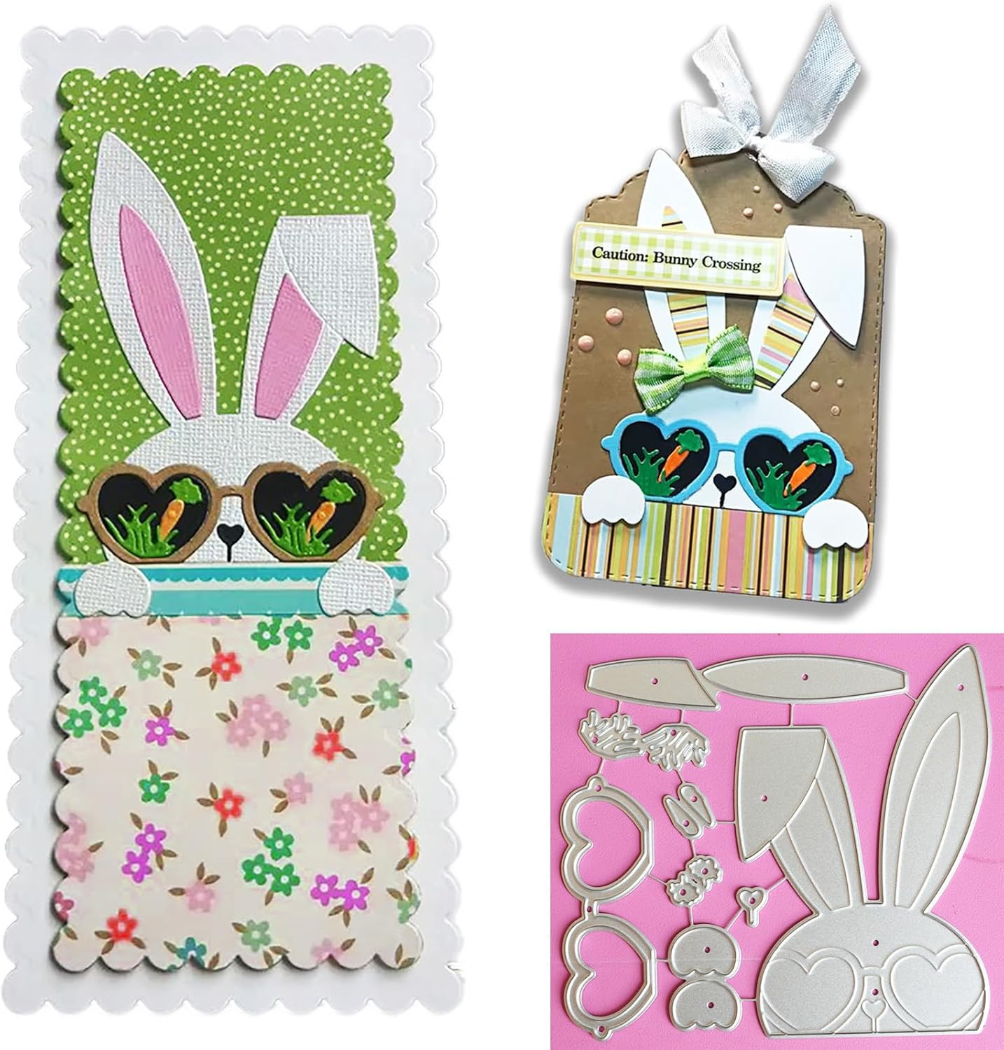 Easter Die Cuts for Card Making, Heart Carrot Leaf Bunny Frame Cutting Dies Meta