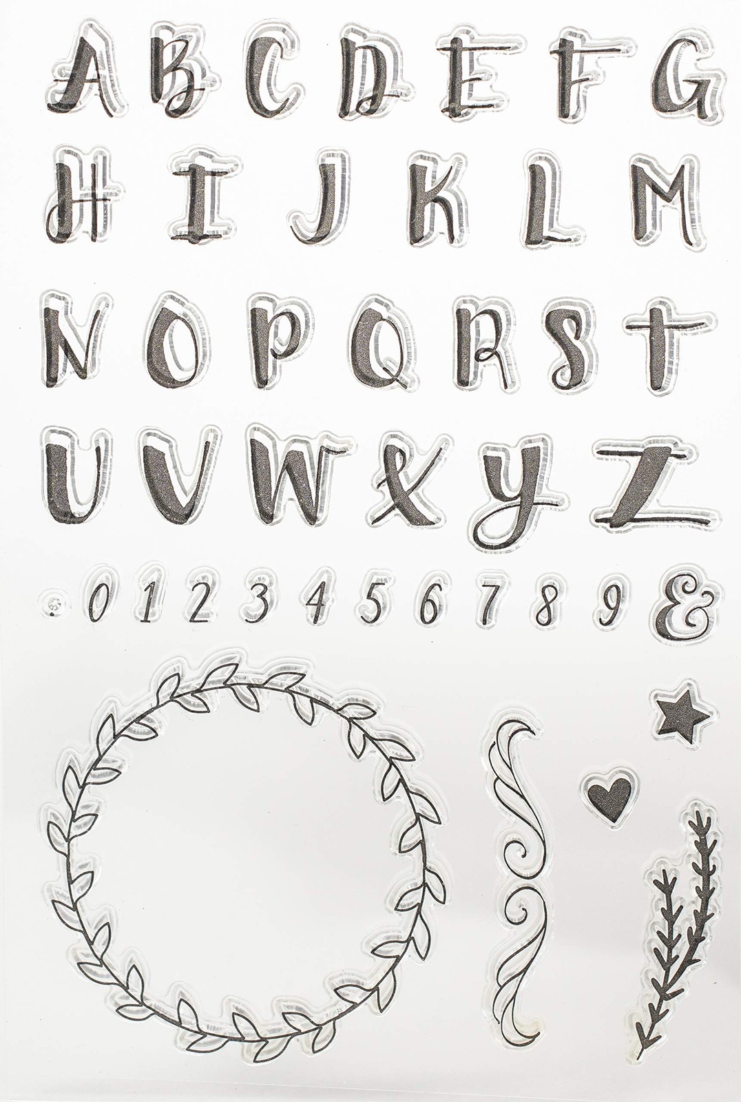 Clear Stamps-Alphabet & Wreath