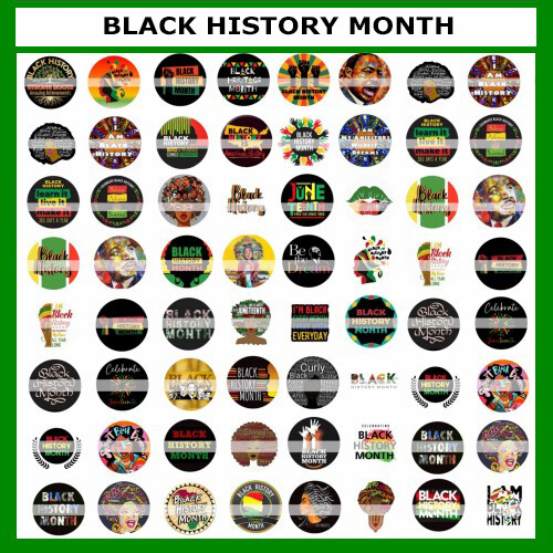100 Precut BLACK HISTORY MONTH BOTTLE CAP TRAY CHARM IMAGES 1 inch BHM HERITAGE