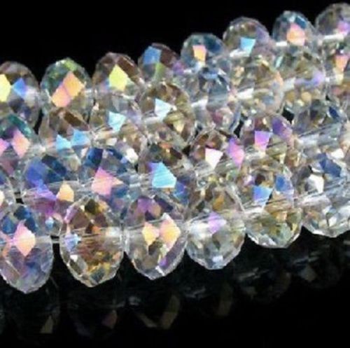 1pc Glass Crystal Beads Rondelle Jewelry Pendant Spacer Necklace Bracelet 15inch