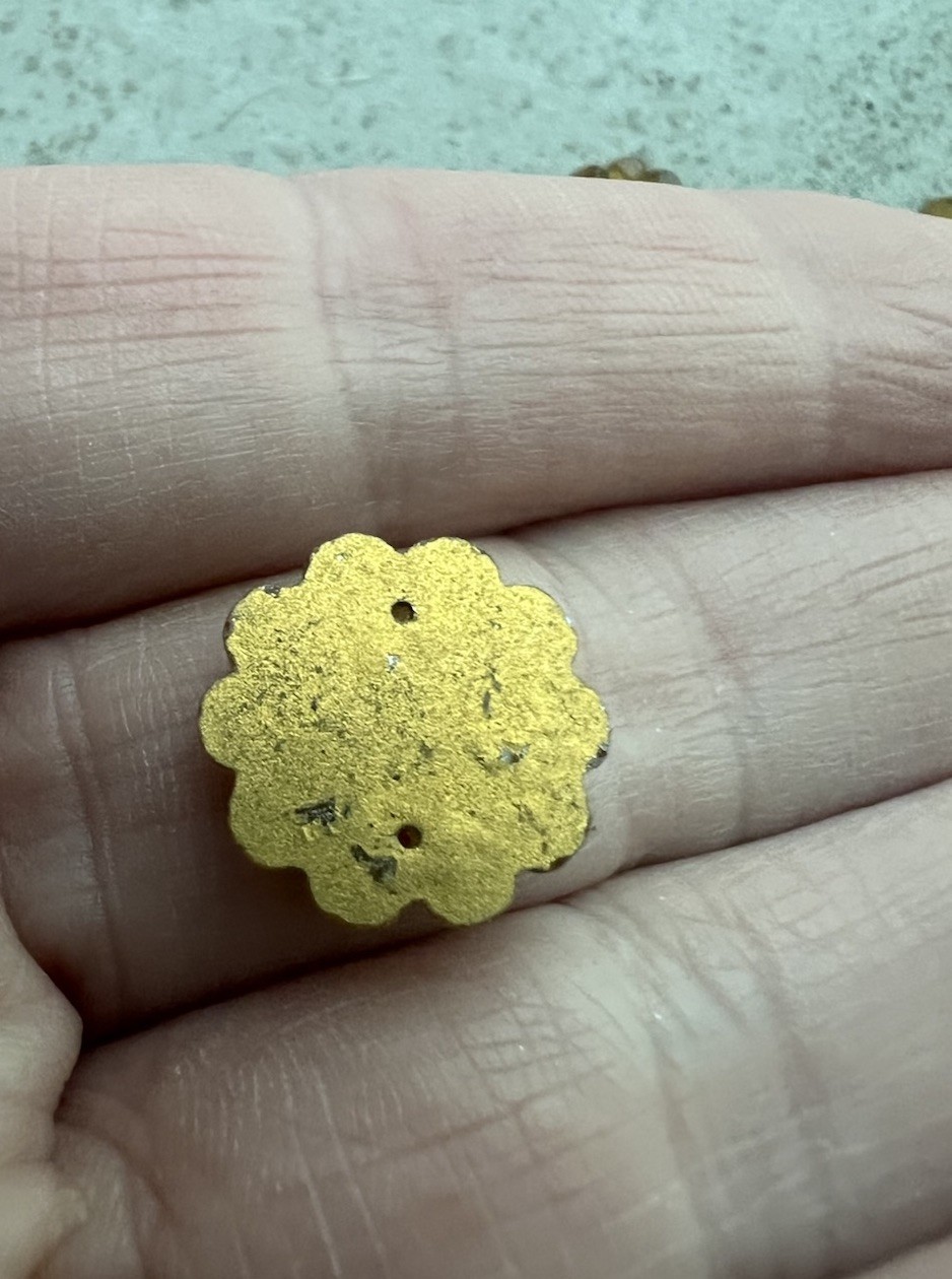 Vintage Czech Sew-On Glue-On Glass Stones Flat Back Gold Foil Yellow Dozen READ!