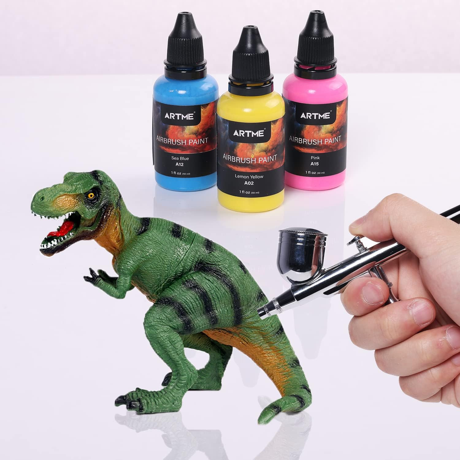 24 Colors Airbrush Paint Set Include Metallic and Neon Colors, Opaque & Water Ba