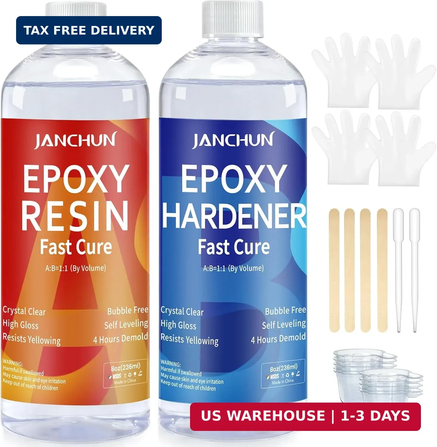 Durable Crystal Clear Epoxy Resin 16oz – Self-Leveling & UV Resistant for Art