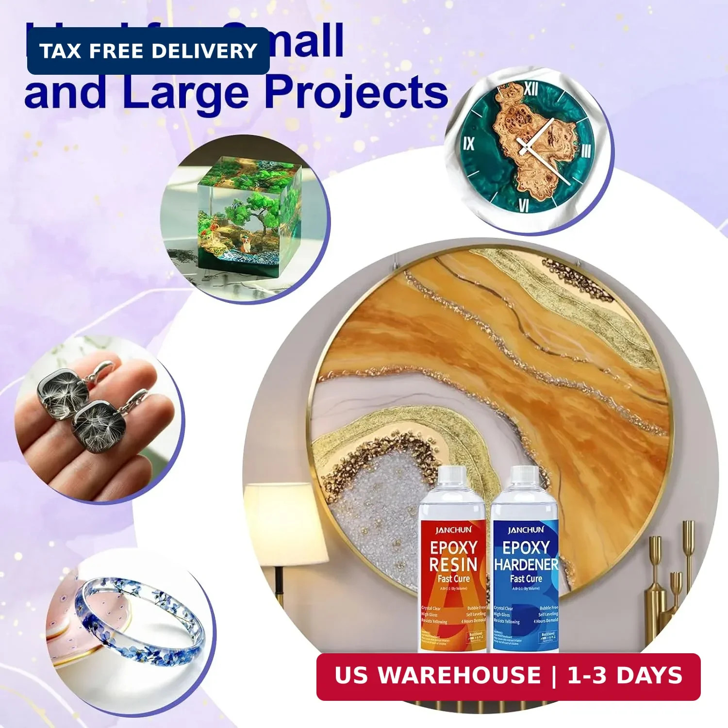 Durable Crystal Clear Epoxy Resin 16oz – Self-Leveling & UV Resistant for Art