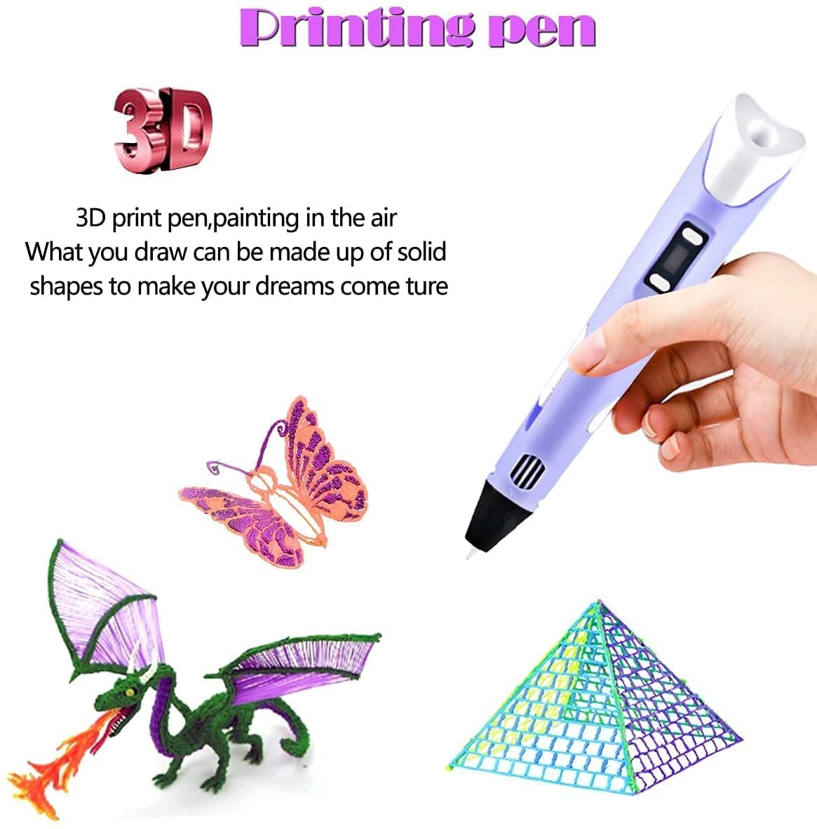 3D Printing Pen Kids Bundle – Birthday Gift set for Creative Minds 20 Colors US