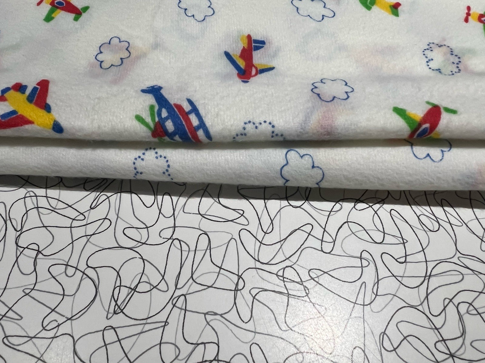 Lot Of Flannel Fabric With Airplanes And Helicopters