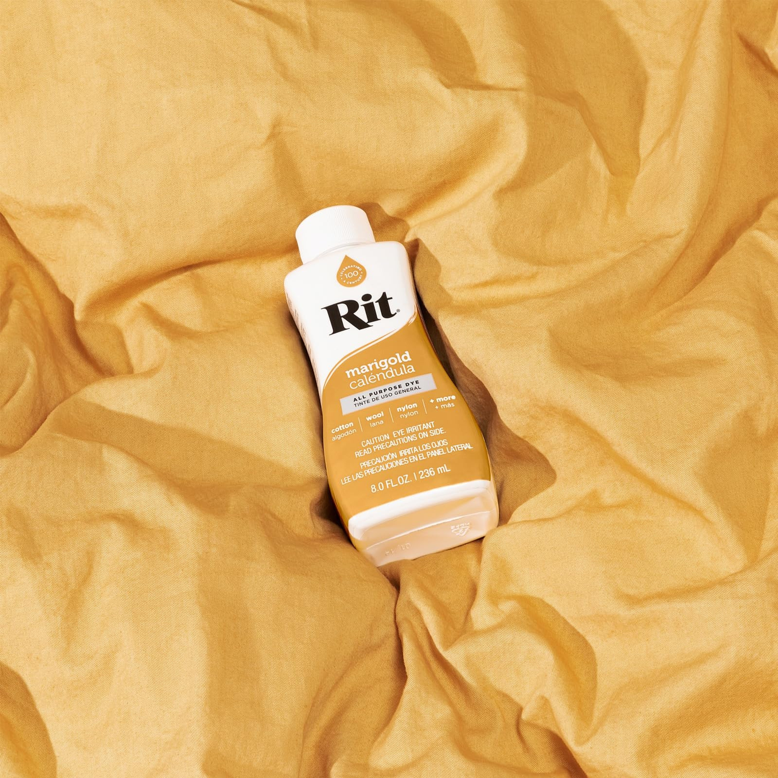 RIT Marigold Liquid Dye 8oz Non Toxic Fabric Dye for Clothing Home Decor Craft