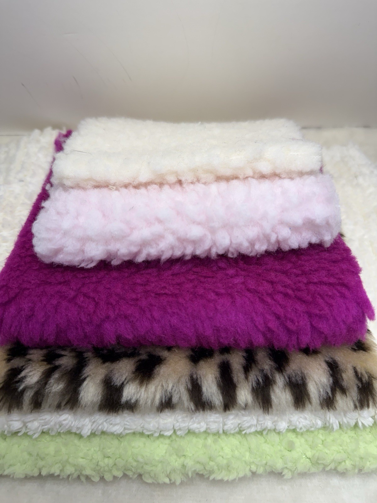 Fabric Different Textured Scrap Pieces Soft Fuzzy 4”-10”W Length Varies Crafts