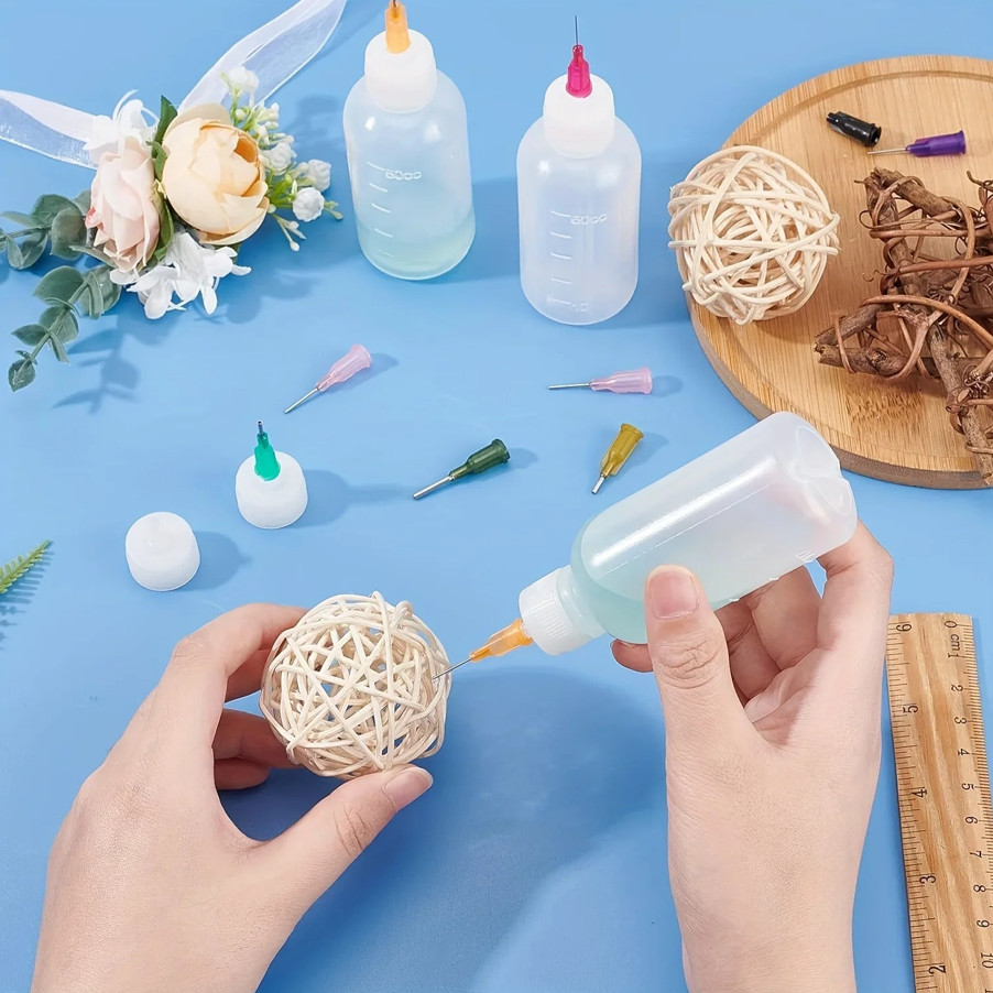 34pcs Precision Glue Applicator Bottle Kit With Needle Tips Set – NEW