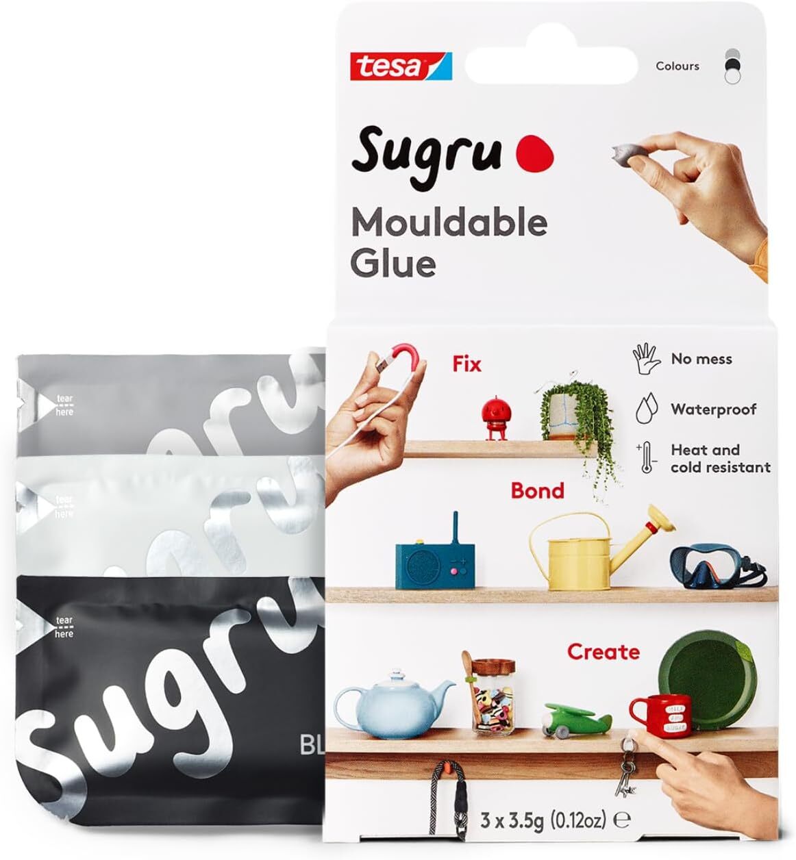 Sugru by Tesa – All Purpose Super Glue Moldable Craft Glue Indoor & Outdoor New