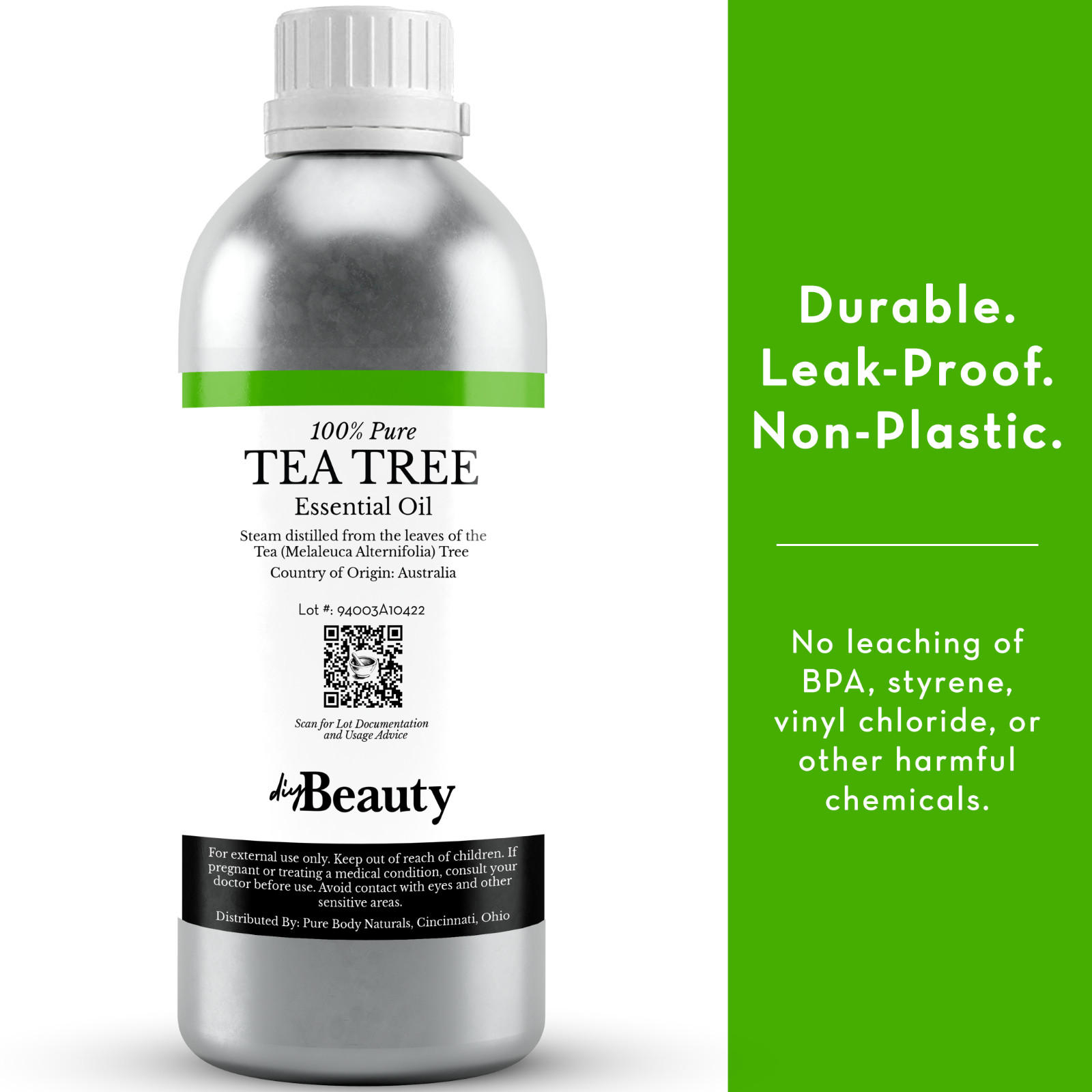 Bulk Tea Tree Oil – 100% Pure & Organic for Skin, Hair, and Scalp – by DIYBeauty