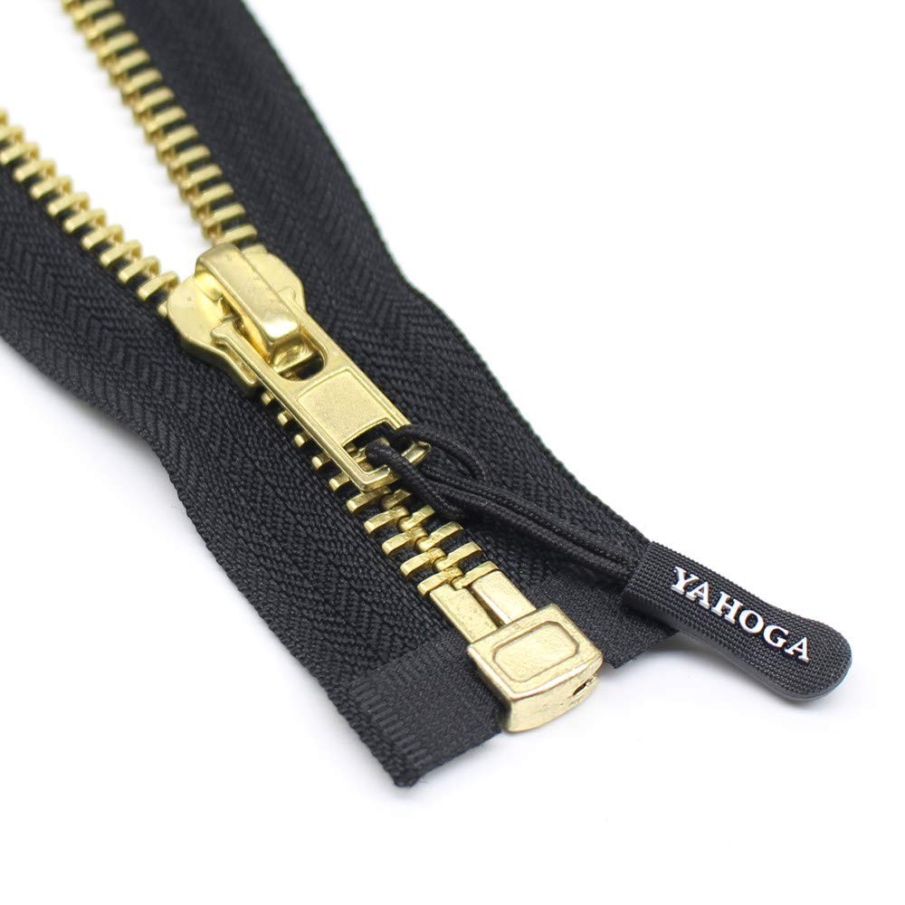 #10 24in Heavy Duty Separating Jacket Zipper Brass Metal Teeth Right Handed Coat