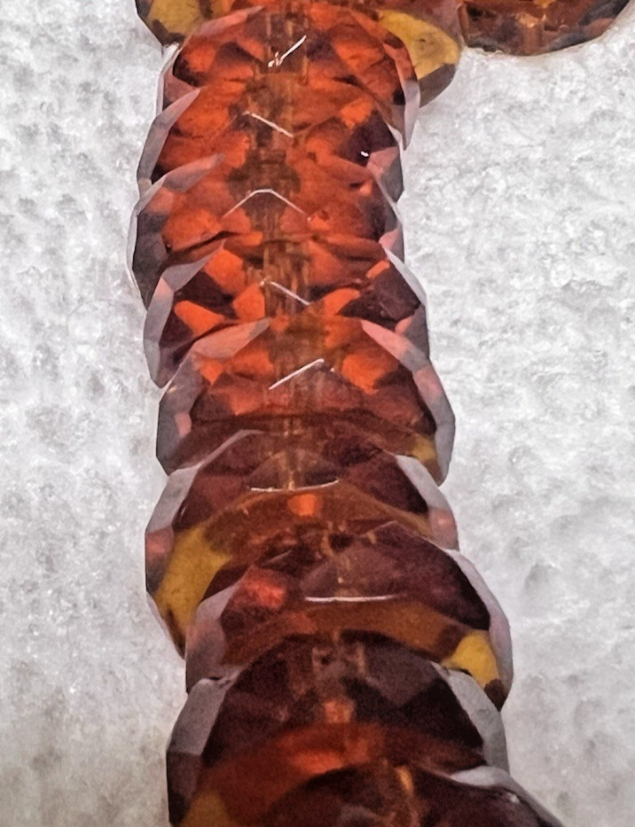 15 Vintage Amber Glass Bead Sliced 1/2 W 3/8 T Spacer Beads