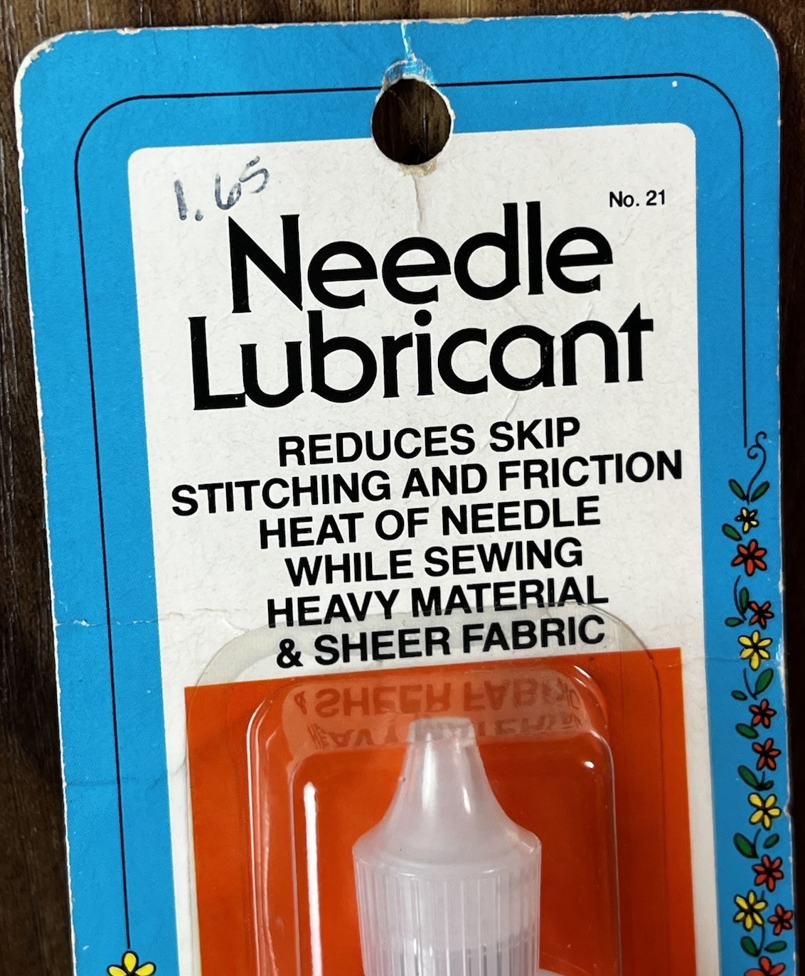 Vintage W.H. Collins Needle Lubricant Prevent Skip Stitching 1/2 fl. oz. NOS