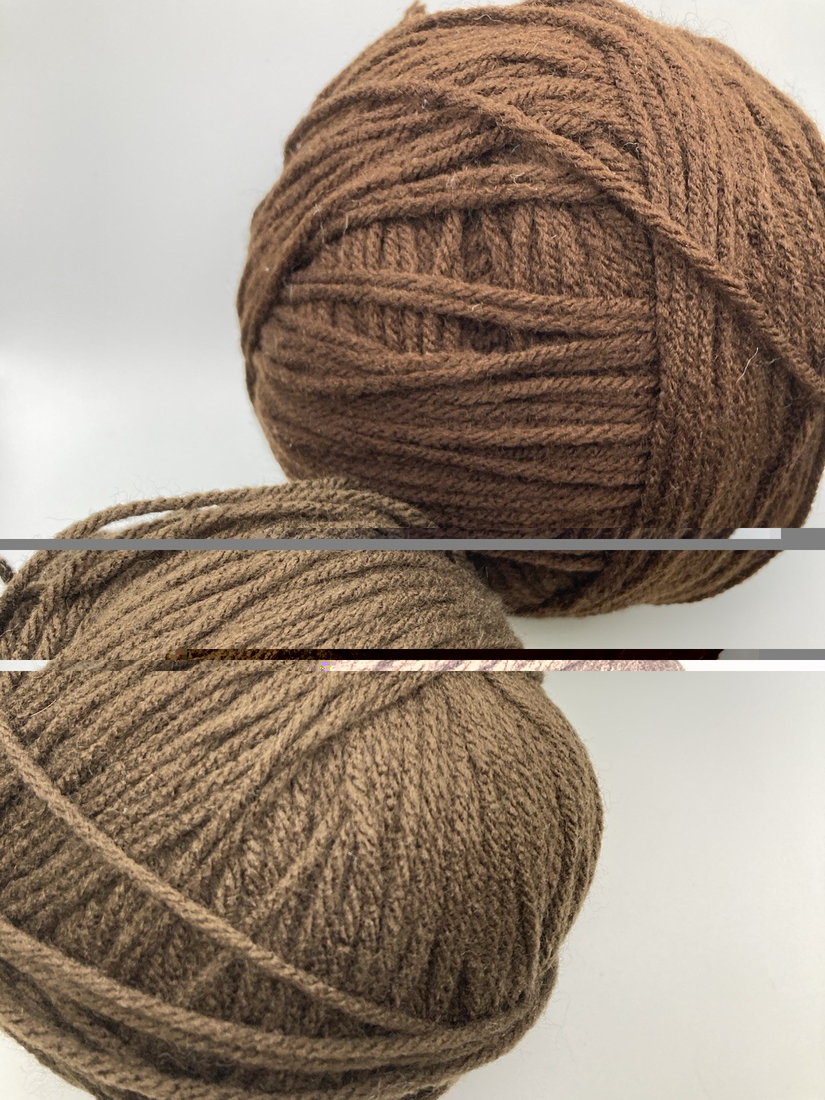 Mixed Lot Acrylic Worsted Yarn 2 Shades of Dark Brown Hat or Craft Yarn