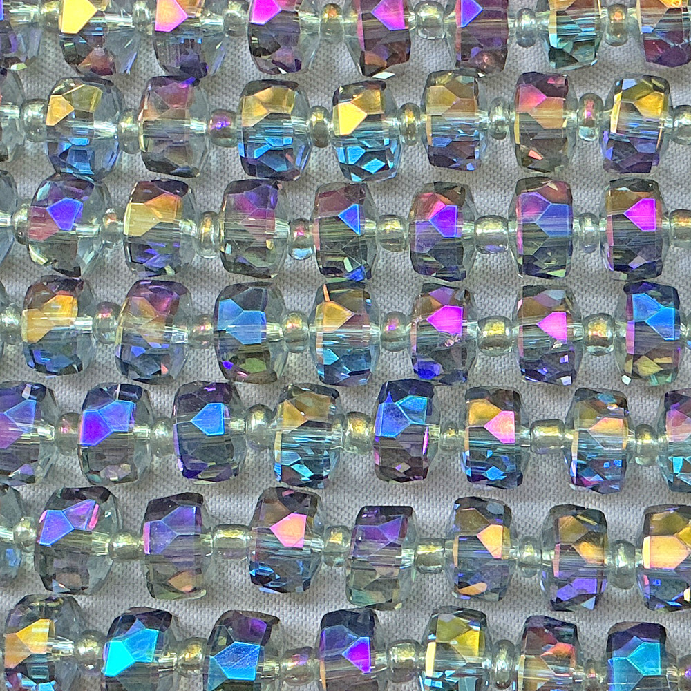 Purple Aurora 7x4mm Chinese Crystal Glass Pinwheel Q40 Beads Per Pkg