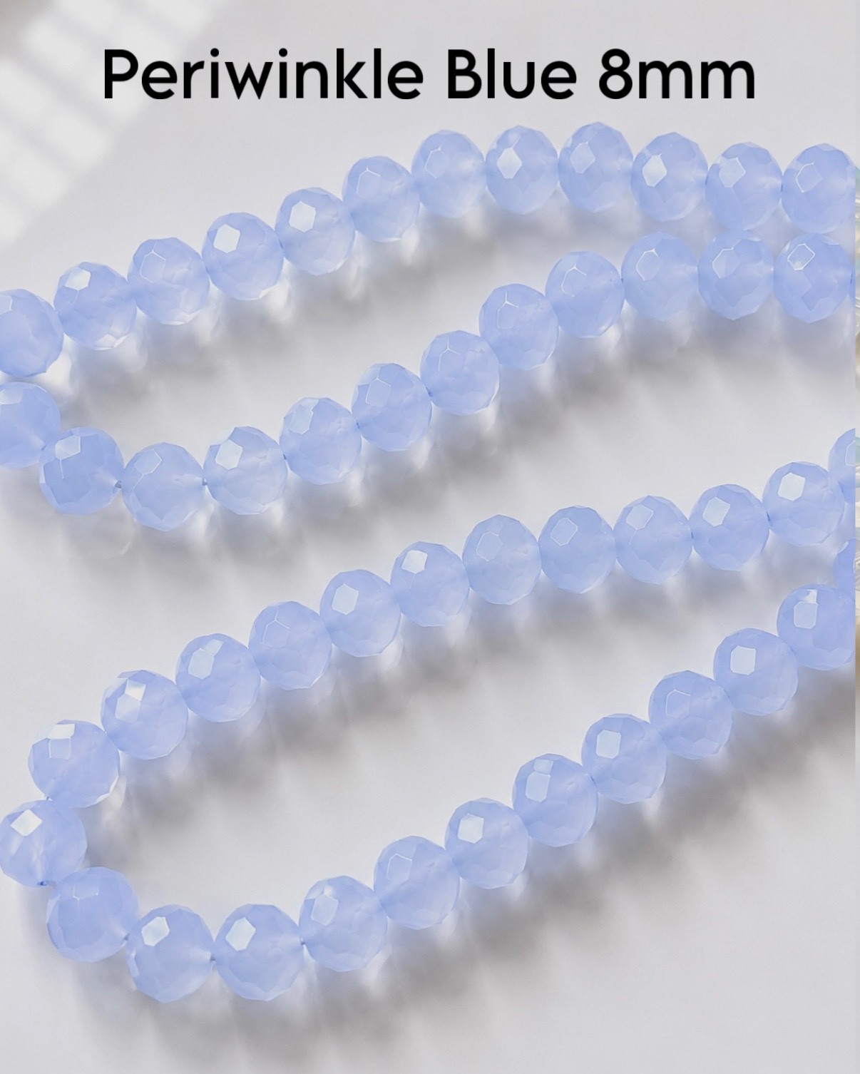 8mm Faceted Glass Rondelle Beads, 15 Inch Strand, Sparkly Crystal Beads, Jewelry