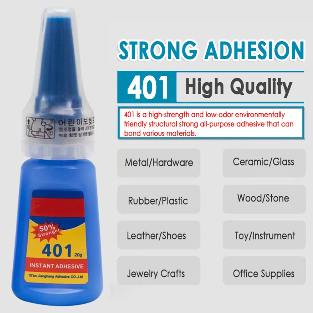 20G 401 Glue Instant Fast Adhesive 20ML Bottle Stronger Super Glue Multi-Purpose