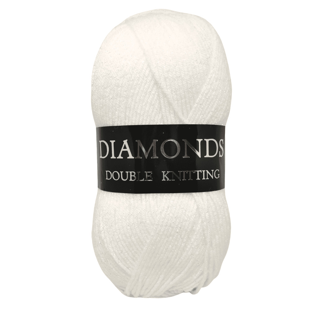 Woolcraft DIAMONDS DK Knitting Wool / Yarn 100g – 010 White