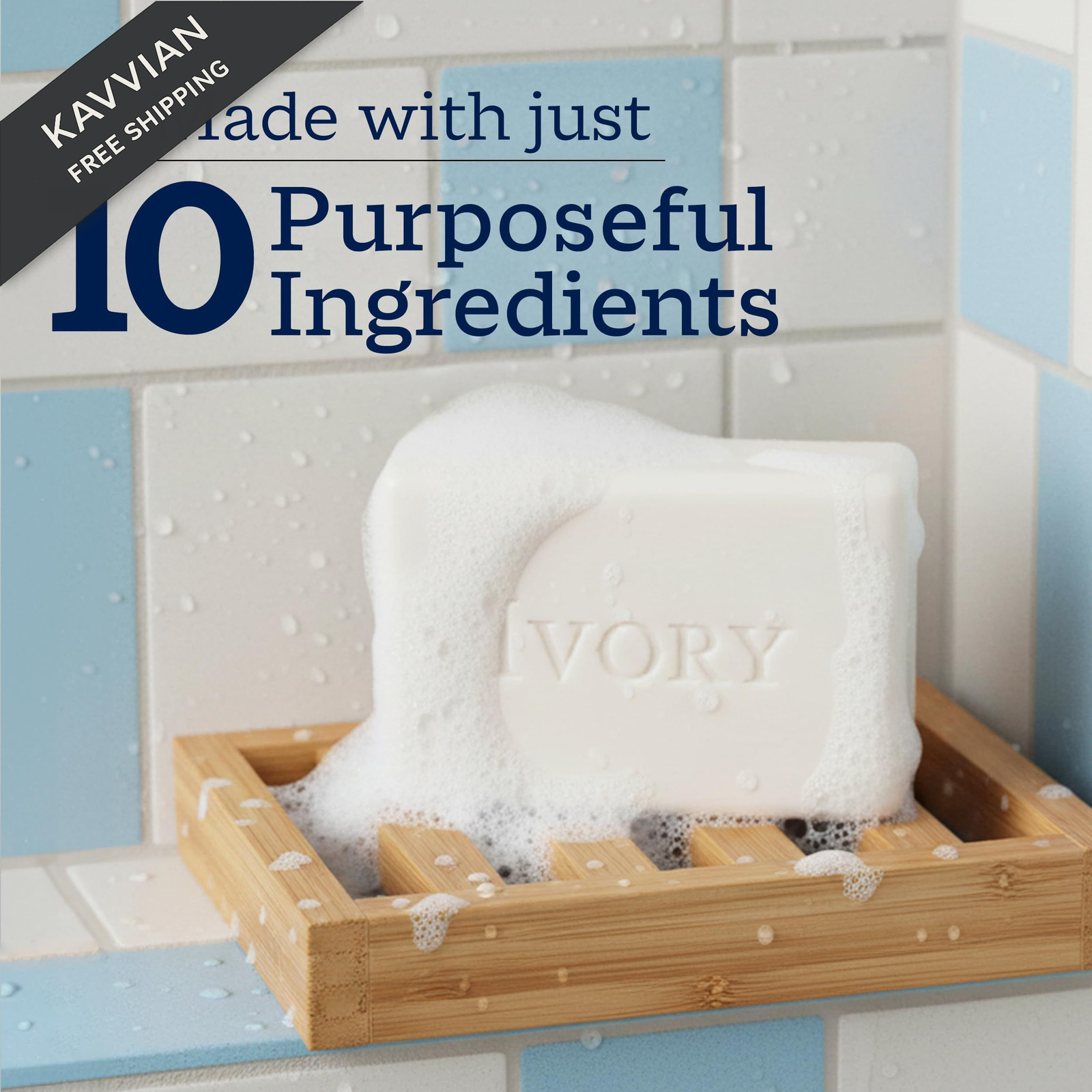 Ivory Gentle Bar Soap, Designed for Whole 3.17 Ounce (Pack of 10), White