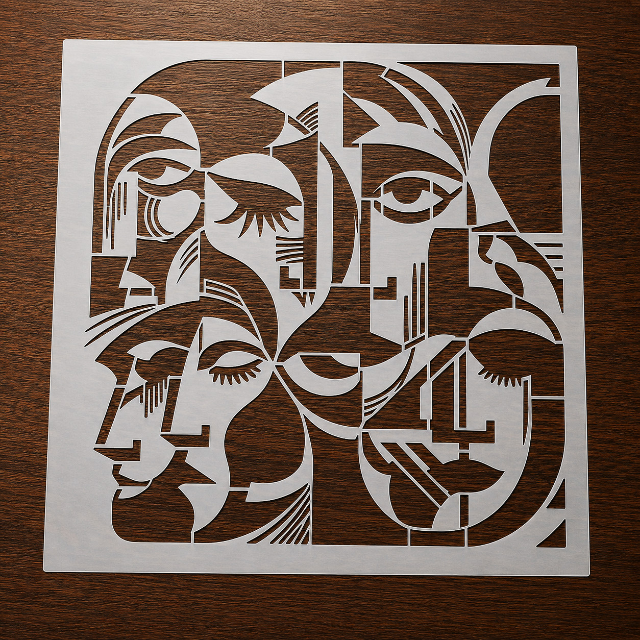 Abstract Faces Shapes Contours Wall Art Reusable Plastic Stencil – StencilAir