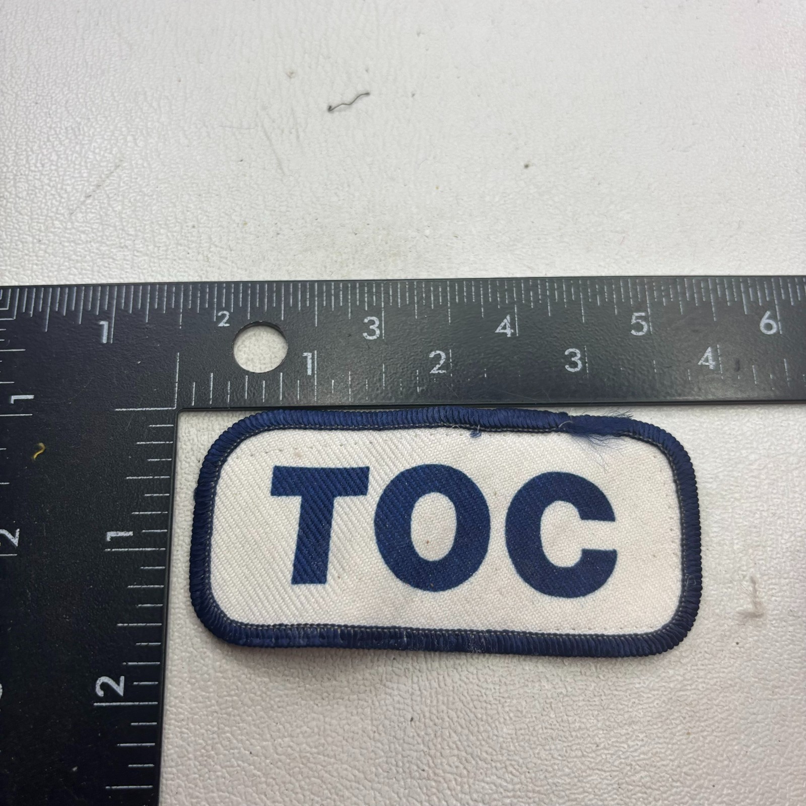Vintage Unknown Letter Initials T O C TOC Advertising Patch 601A