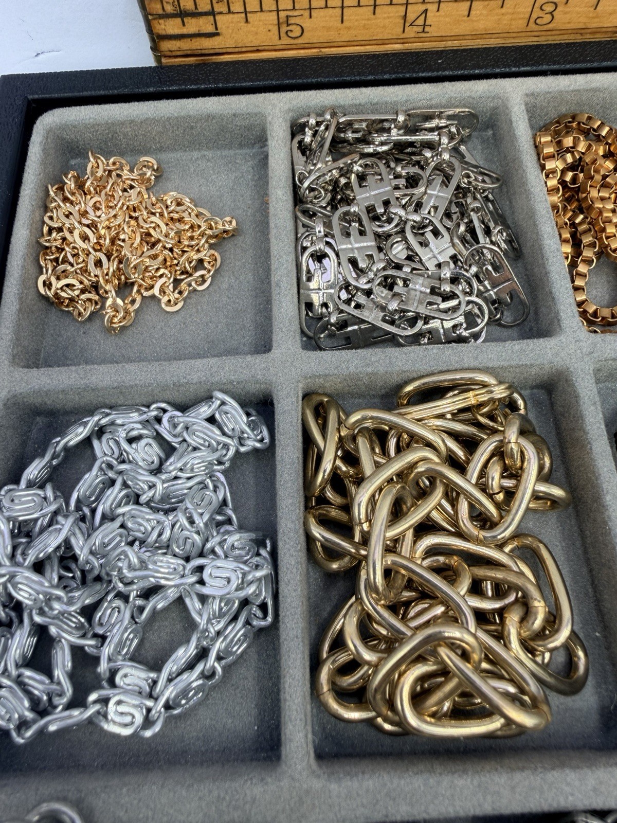 2 Lbs Chain Segments Vintage Gold Silver Brass Mixed Styles Salvaged