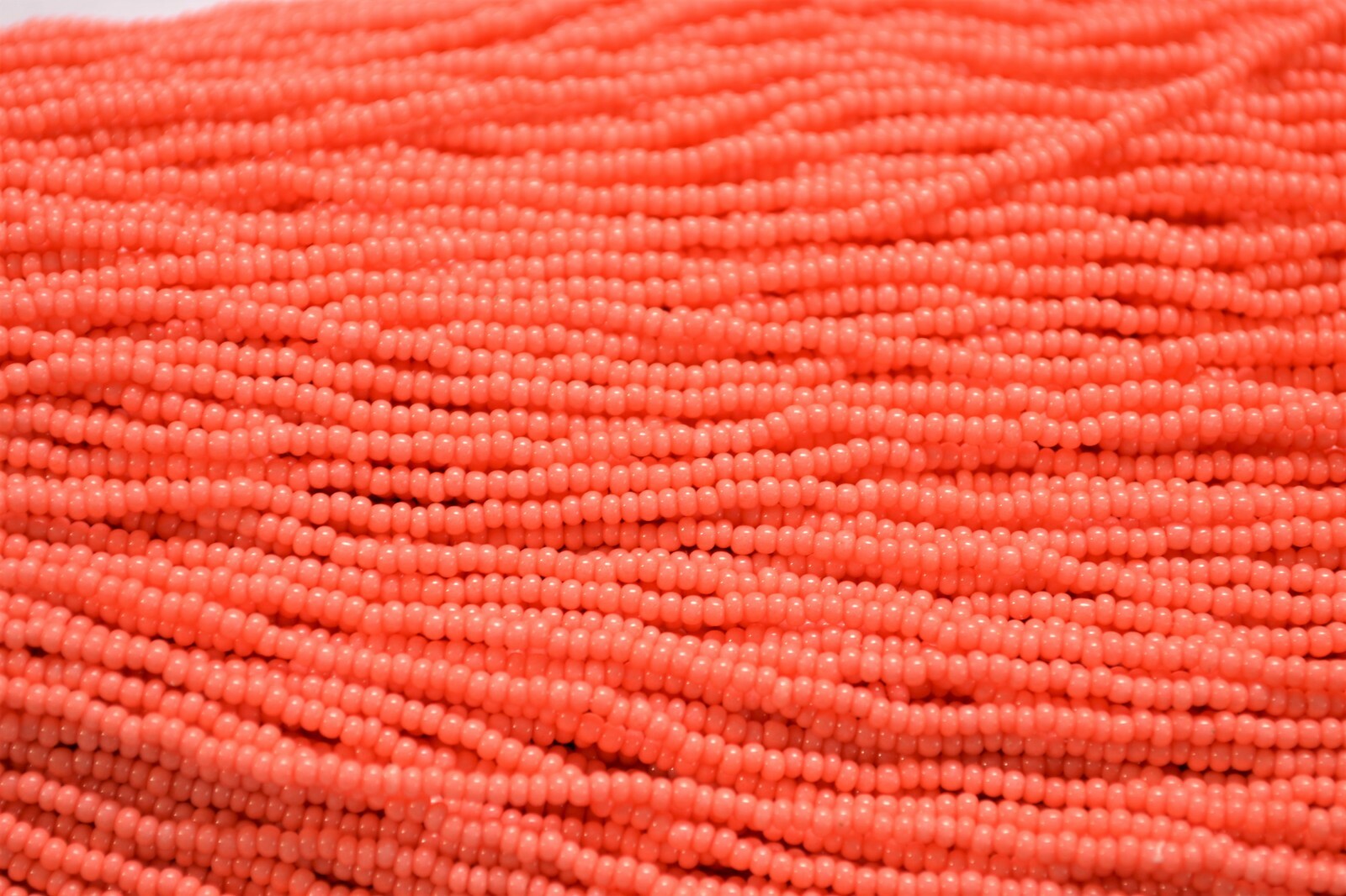 Opaque Coral Czech PRECIOSA® glass rocailles 11/0 seed beads – 1 Hank