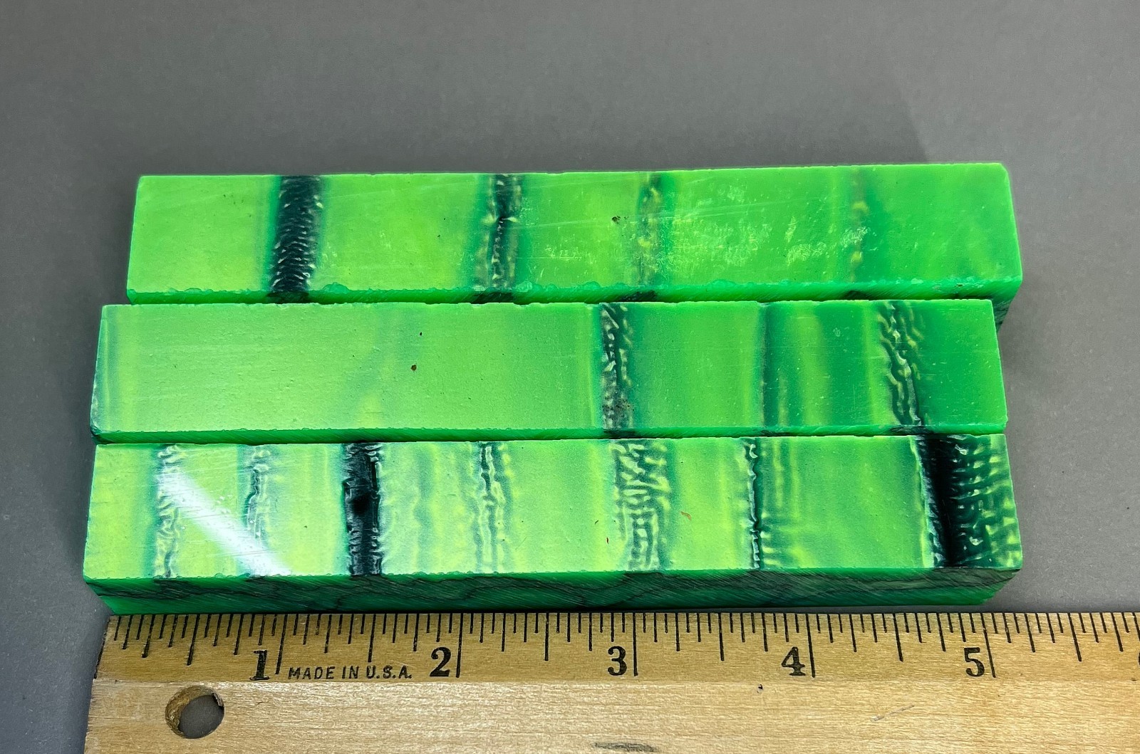 3 Green Acrylic pen blanks