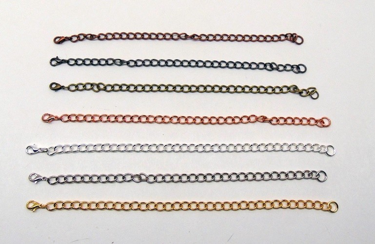 Curb Chain Charm Bracelet Findings Blank Base ~ Add beads or Layer ~ 7 Colors