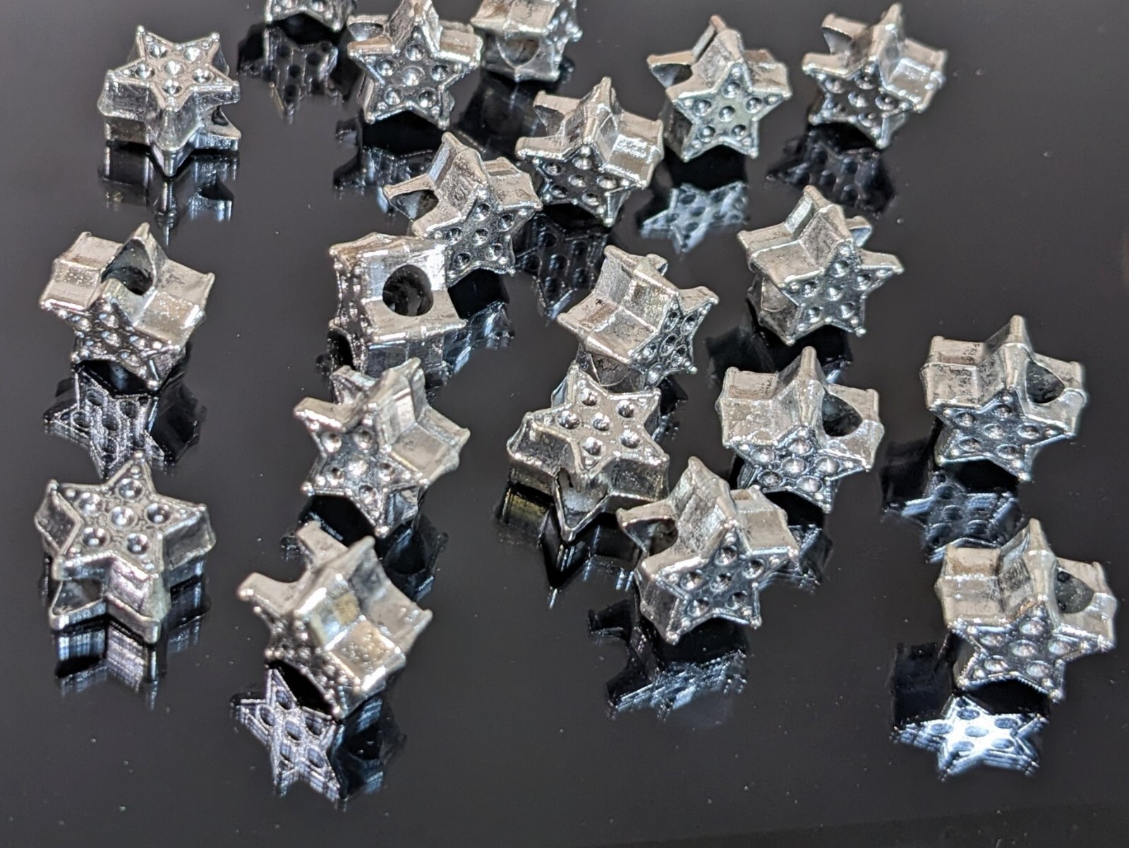 European Charms Star Charms Bead Antique Silver Tone DIY Finding 20 pcs 10x10mm