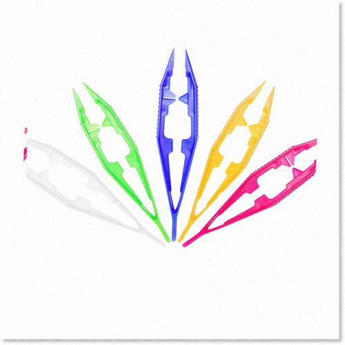 Colorful Plastic Beads and Tweezers Set for Jewelry Making