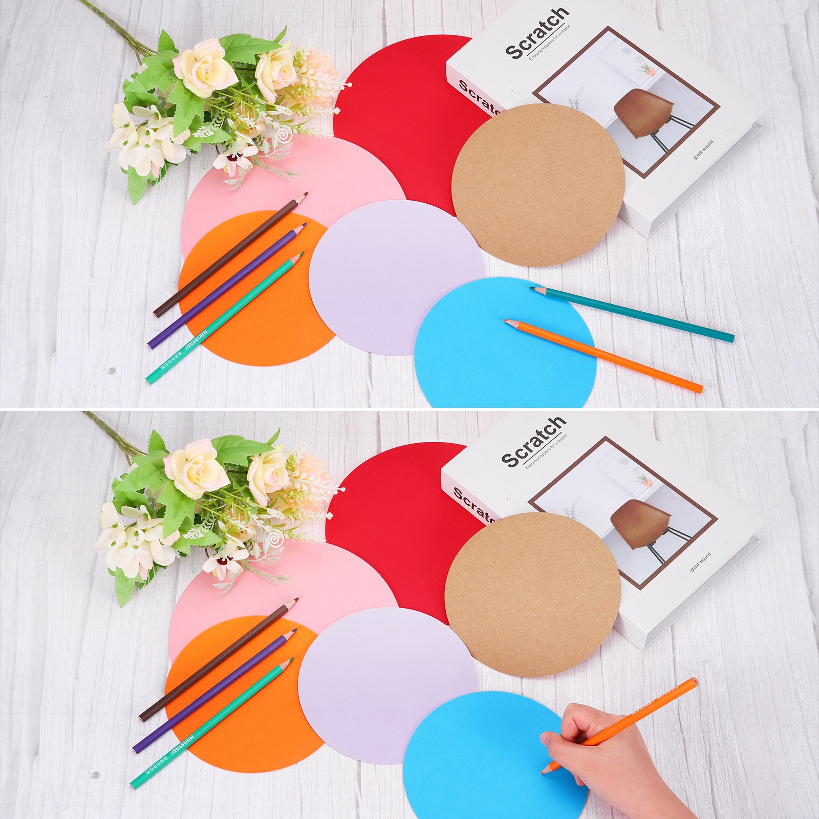 30 PCS Khaki Color Circle Cutouts Paper 7 Inch Round Cutouts