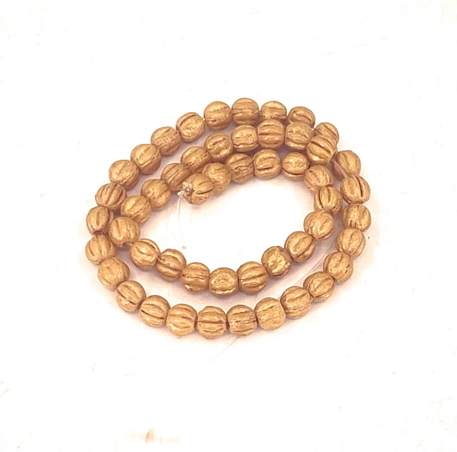 50 Czech Glass Melon Round Beads Light Brown 3mm – Pacifica – Ginger
