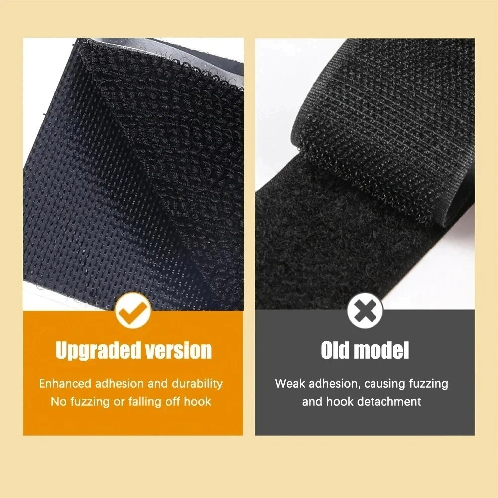 30Pcs Self Adhesive Hook Loop Strips Black Heavy Duty Sticky Back Tape Fastener