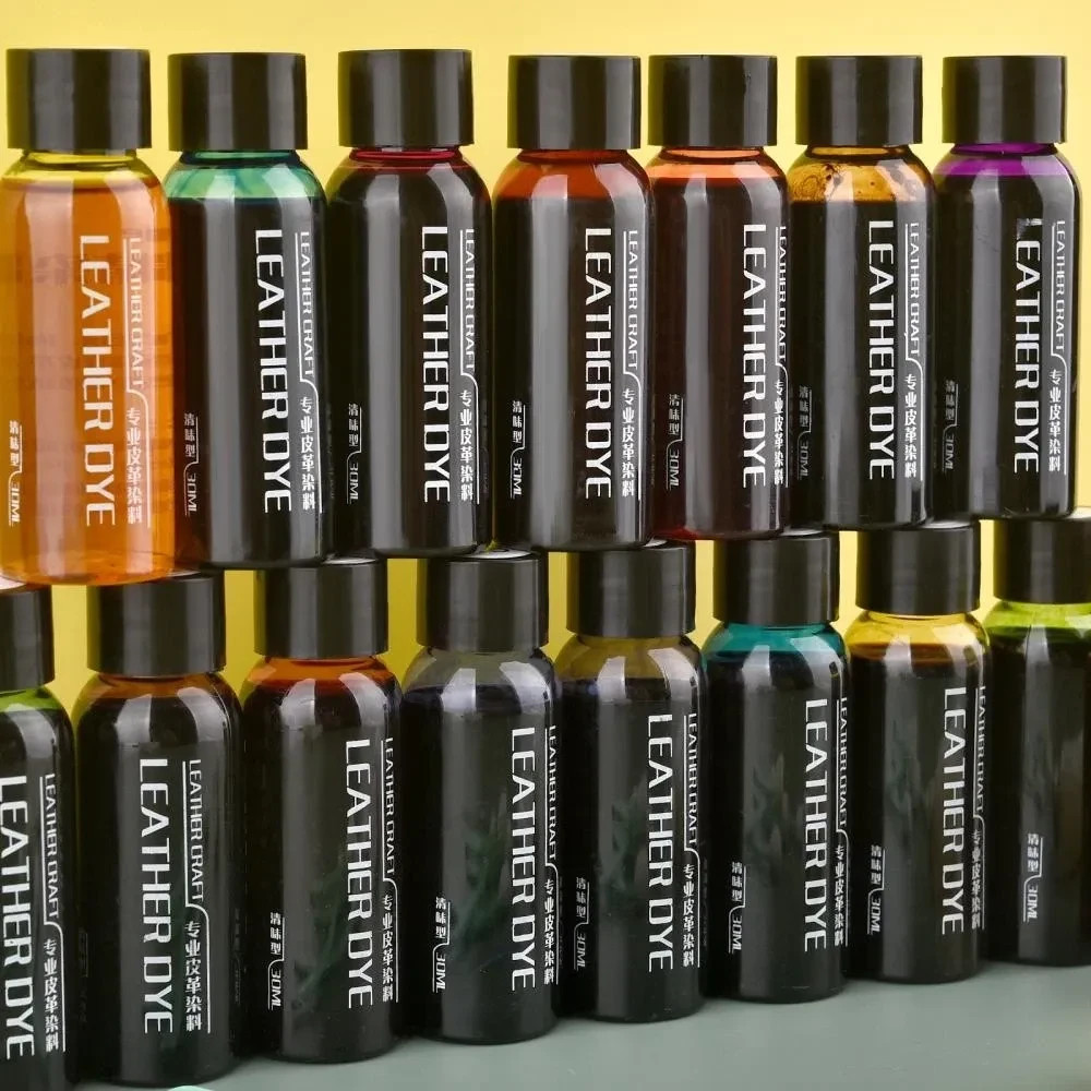 NEW 30ml Leather Dye Pigment Bottle for DIY Vegetable Tanned Leather Crafts