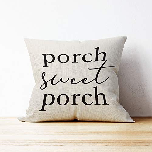 Mancheng-zi Porch Throw Pillows 18×18, Farmhouse 18″ x 18″ (Pack of 1) White