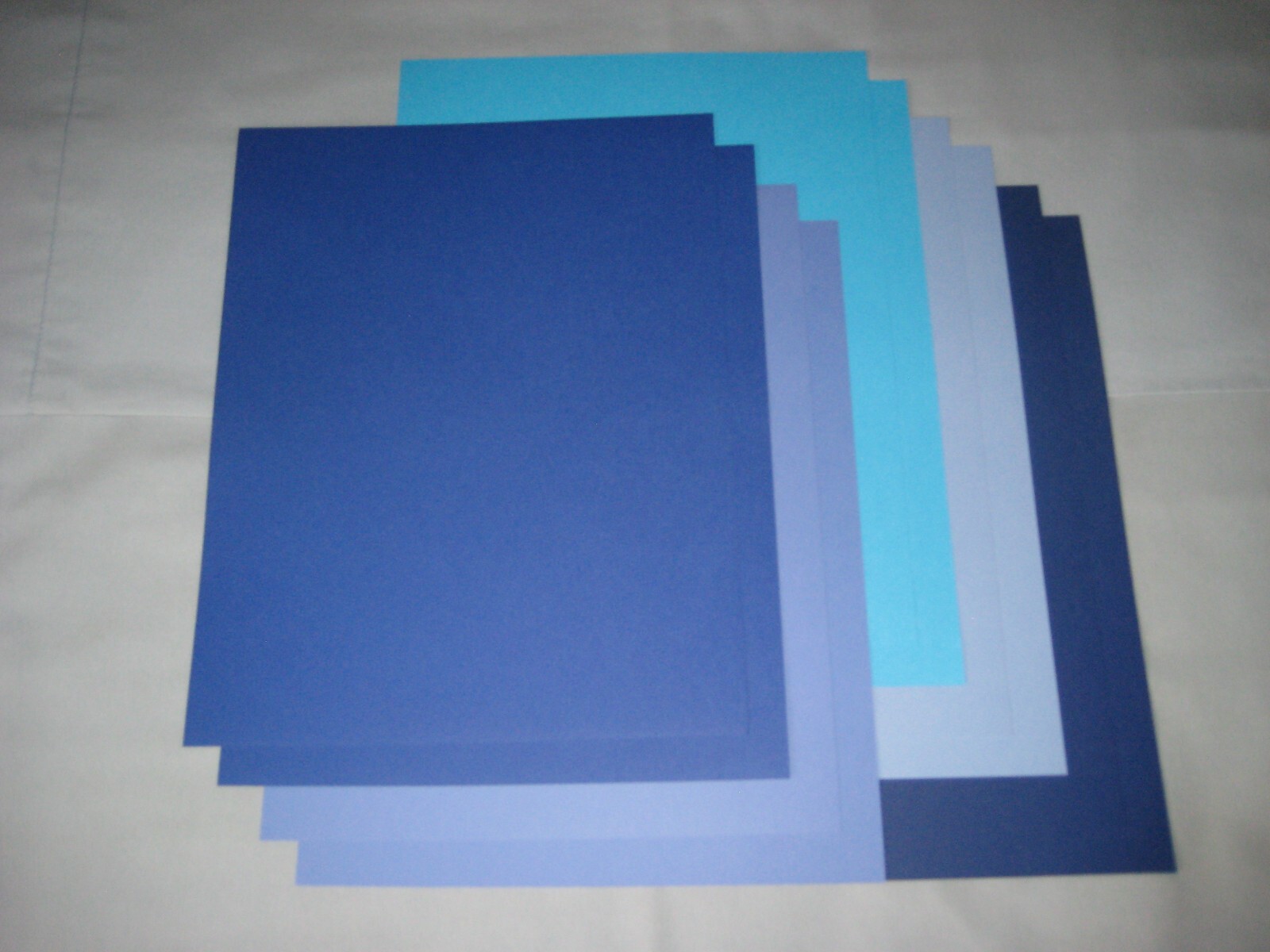 SALE!! 8.5 x 11 CARDSTOCK PAPER – SHADES OF BLUE – LOT OF 10 SHEETS – NEW!!