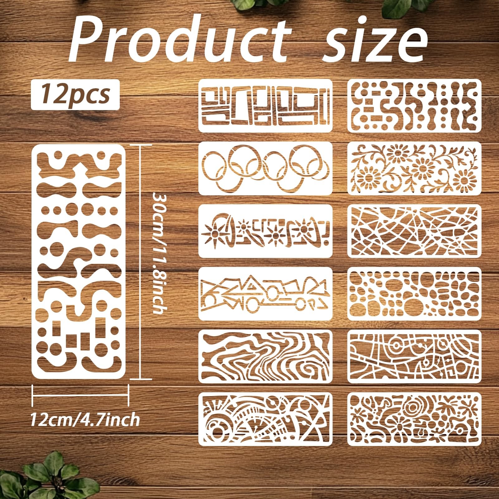 ORIGACH Abstract Geometric Stencils for Crafts, 12 Pcs Reusable Curve Lines…